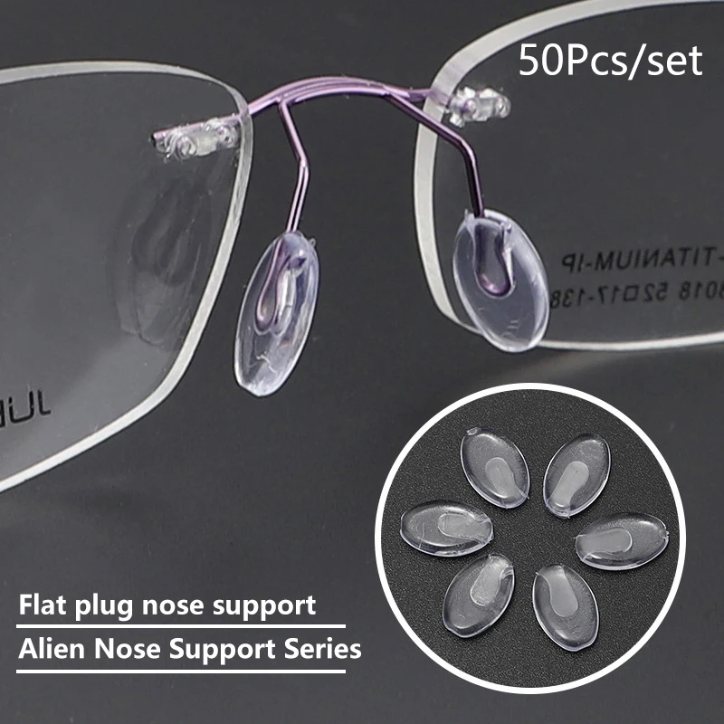 25 Pairs Transparent PVC Flat Insert Nose Pads On Glasses Hook Shaped Design For Comfort Anti Slip Eyeglasses Accessories