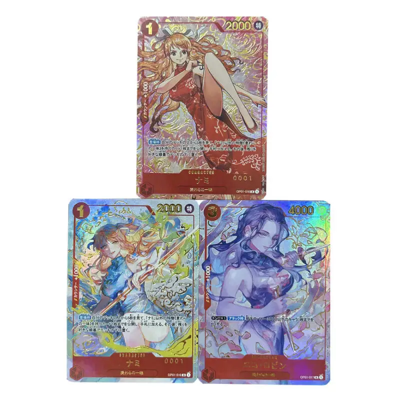 

3 шт./компл. One Piece OPCG Nami Nico Robin DIY самодельная цветная флэш-карта аниме игровая коллекционная карта подарочная игрушка