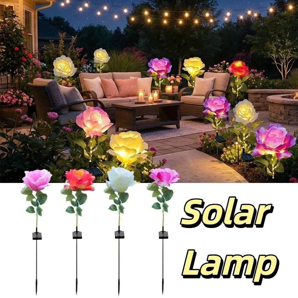 

LED LED Solar Rose Lamp Rose Flower Waterproof Outdoor Solar Lights Sunlight Rechargeable Solar Lamp Garden Lighting
