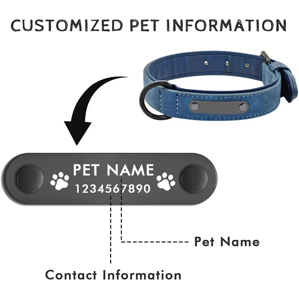 Maßgefertigtes Lederhalsband für mittelgroße/große Hunde. Graviertes Namensschild, weiches Echtleder, robuste Schnalle, stabiler D-Ring für hohe Beanspruchung – Detail 2