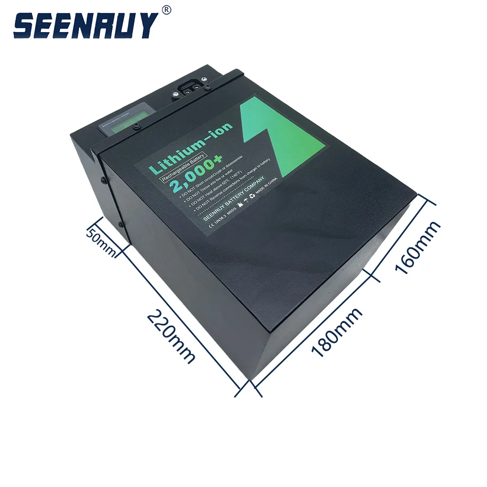 SEENRUY Lithium li ion Battery Pack 48V 60V 72V 30Ah 40Ah 45Ah Scooter Motorcycle Built-in BMS For 2000W 3000W Electric Bike