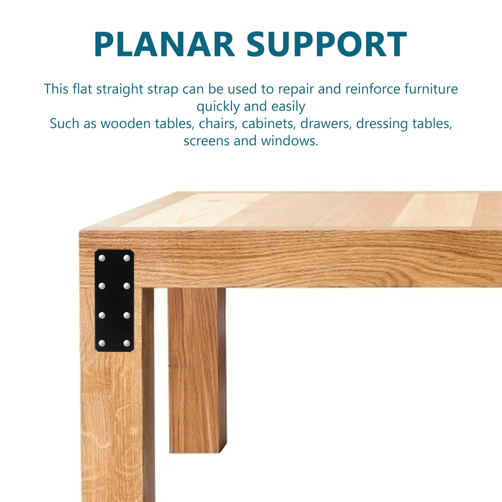 8 قطعة الأقواس المستقيمة المسطحة الحديد إصلاح لوحات لإصلاح الأثاث تحديد الأقواس المعدنية مقاومة للصدأ أكسيد أسود المغلفة #4
