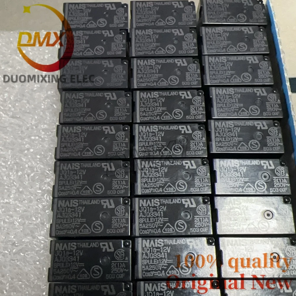10PCS/LOT 100%Original JQ1A-12V 5A 12VDC 24VDC 4PIN Electromagnetic relay