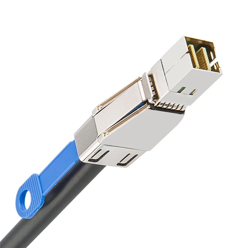 HJ-Minsas Cable 4X SFF-8644 To SFF-8644 Cable Multilane Shielded Cage Cable Hard Disk Server Data Sync Transmission 1M