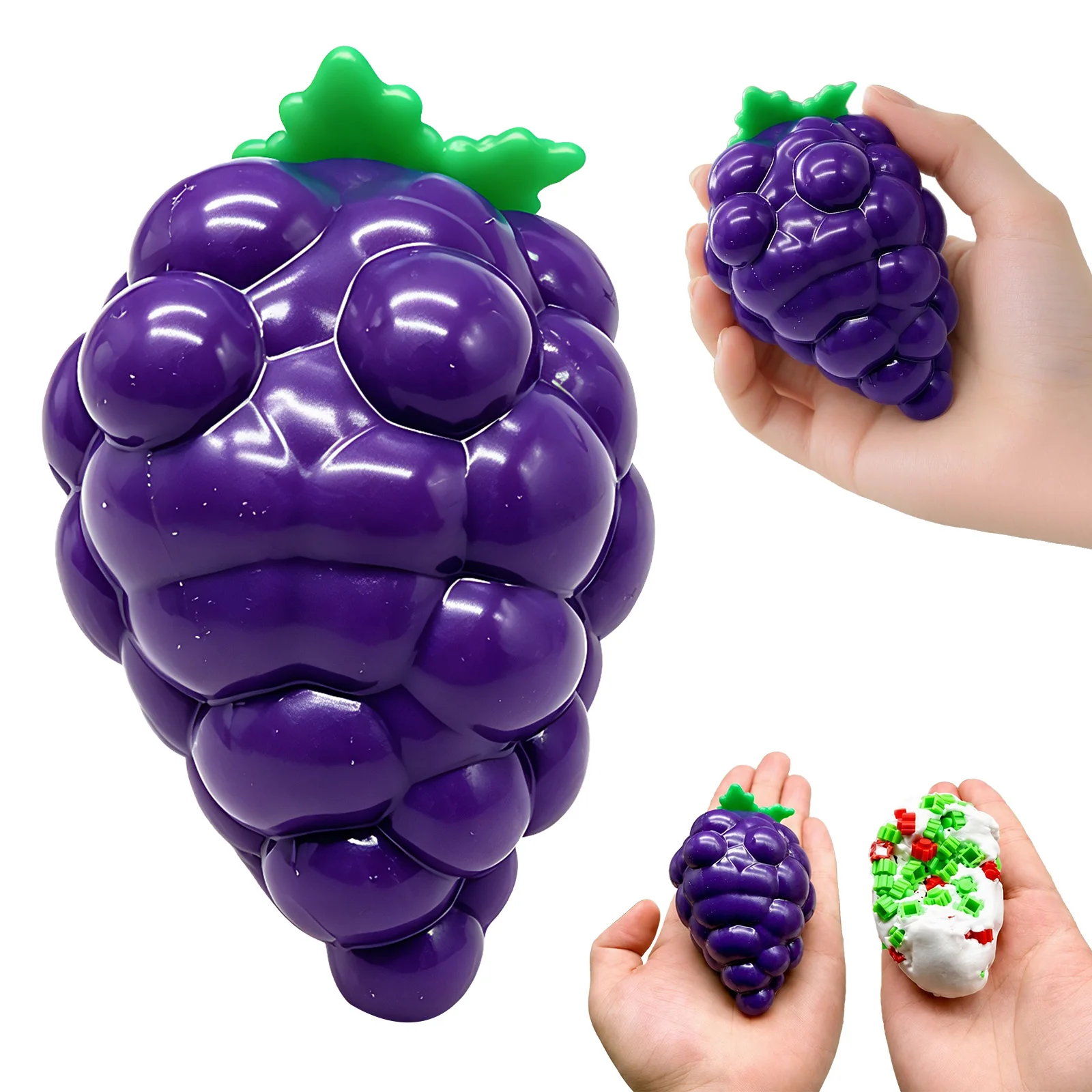Slow Rebound Purple Grape Pinch Ball Brick Surface Texture Sensory Tension Relief Desk Sensory Toy