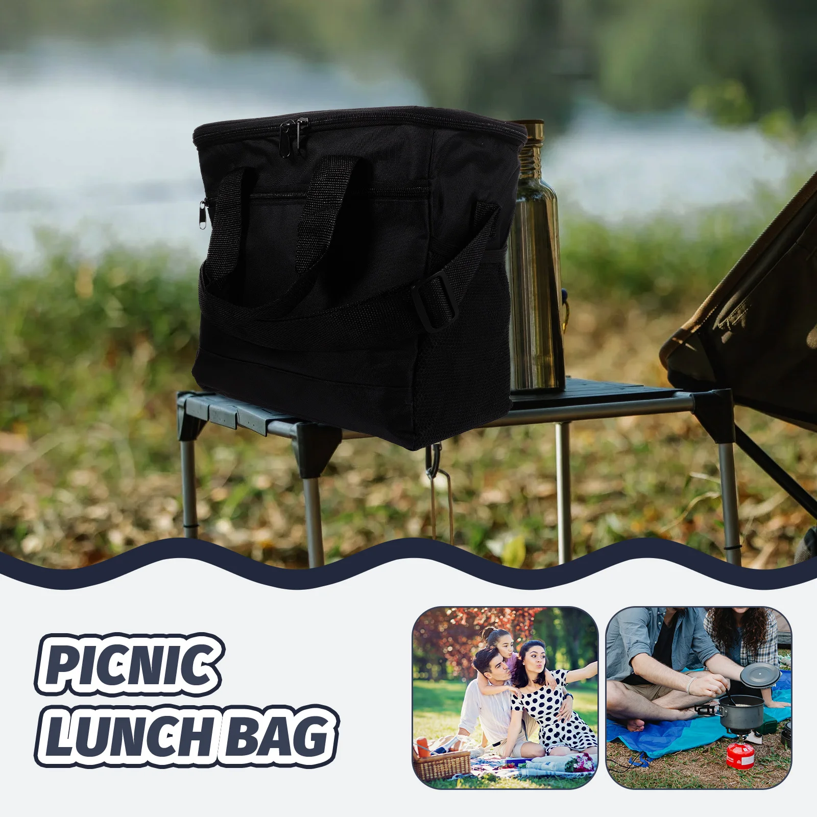 

Large Capacity Insulated Lunch Bag Waterproof Thermal Food Container for Picnic Outdoor Gym Travel Reusable Cooler Pouch
