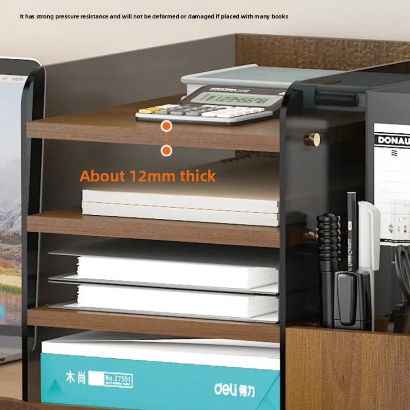 Minimalist Wooden Storage Box High Weight Capacity File Organizer Easy Clean Magazine Holder