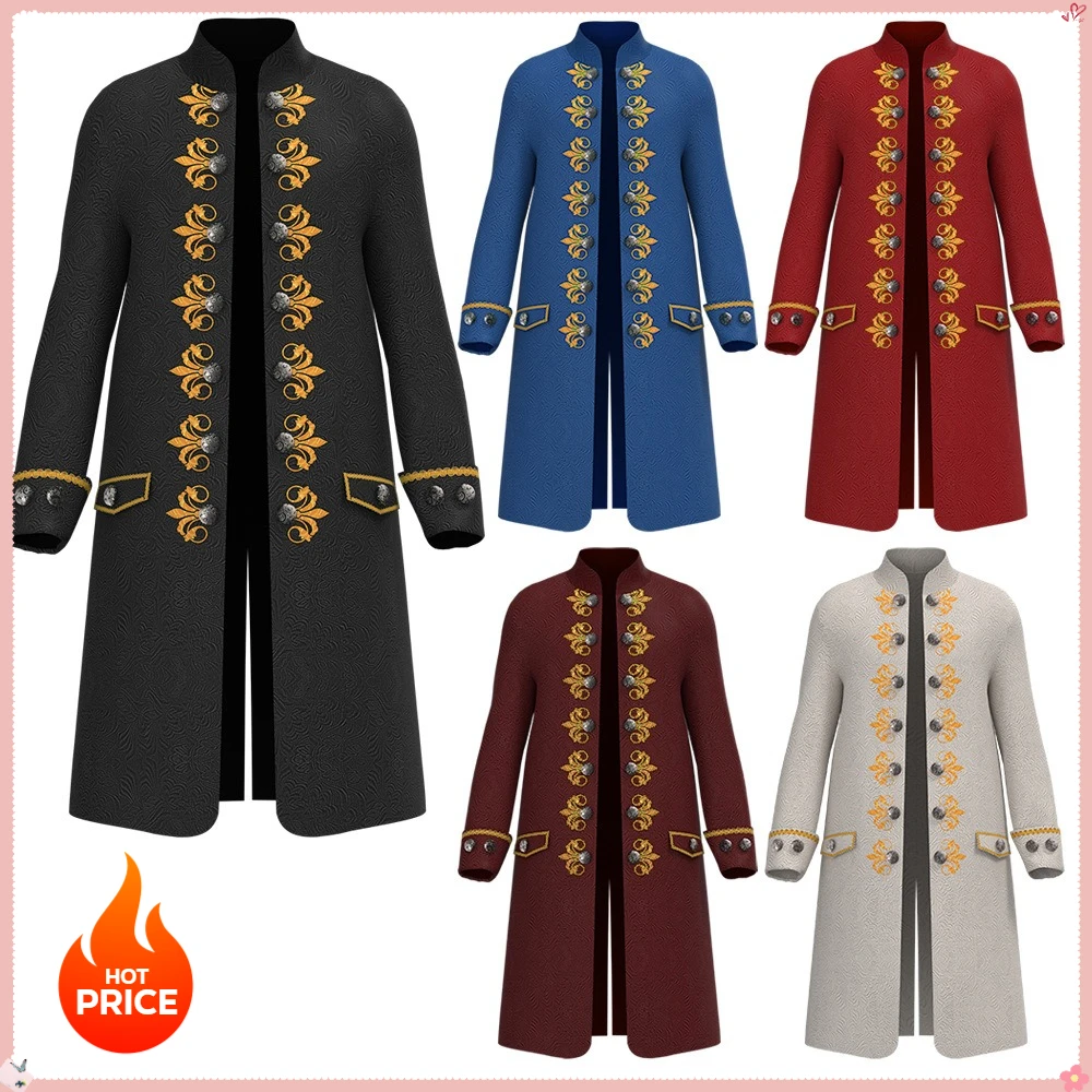 ชุดคอสตูมฮาโลวีนมาใหม่ สไตล์ยุโรปและอเมริกันยุคกลาง ชุดยูนิฟอร์มสตีมพังก์วินเทจสำหรับผู้ชาย