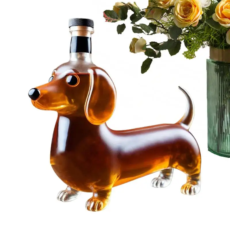 Afbeelding 4: Drankflessen Glazen Drankfles Teckel Hond Vorm Housewarming Bruiloft Karaf Decoratie Wijncontainer Dispenser Voor Papa