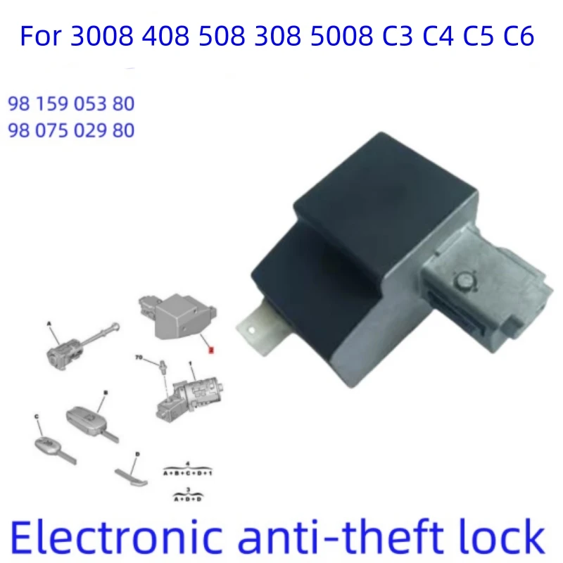 Image of Elektronische Diebstahlsicherungs-Steuergeräte für Lenkradsteuerung, 6-polig, 9815905380 9807502980, für 3008 408 508 308 C3 C4 C5, Neue Teile