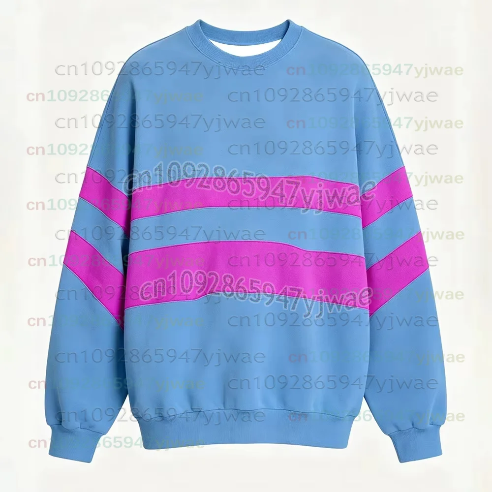 26 Deltarune Undertale Kris Cosplay Halloween Mode O-Ausschnitt Sweatshirt Herren Damen Kinder Kleidung Grün Gelb Gestreifte Pullover – Detail 13