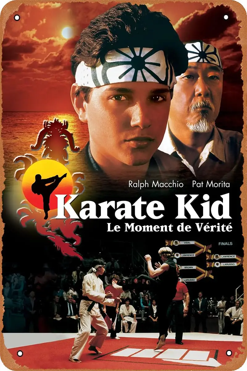  Retro Metal Sign Vintage Tin Sign The Karate Kid Movie Poster for Home Wall Decor Cafe Bar Office Art Sign Gift 12 X 8 inch