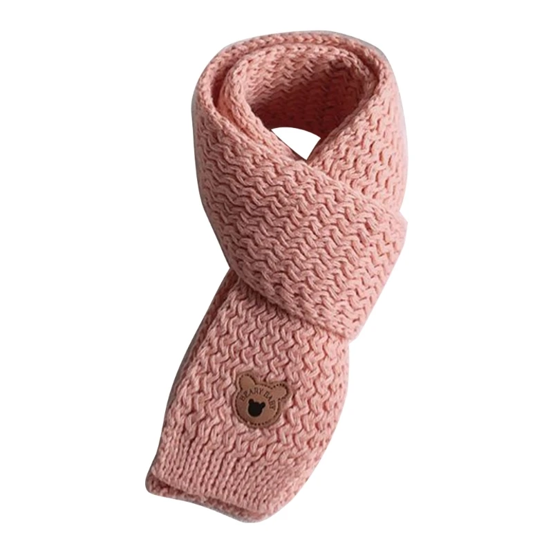 Boy Girls Bear Pattern Neckerchief Trendy Baby Neck Scarf Comfortable Kids Muffler Autumn Winter Toddlers Essential P31B