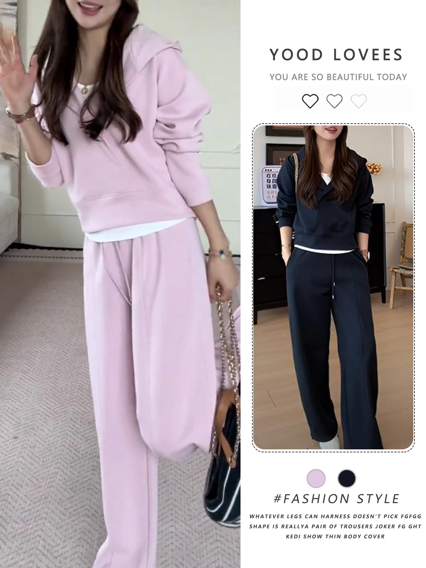 

Casual Fashionable Women's Three-Piece Set Straight Leg Pants Hoodie Base Shirt Versatile Inner Wear Spring Autumn New Arrival