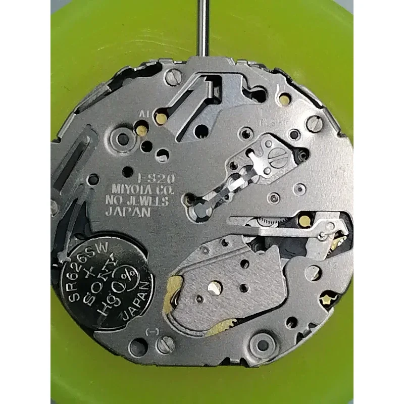 Japanese FS20 movement 6-pin multi-function single calendar quartz movement white calendar black calendar 12 o'clock 3 o'clock