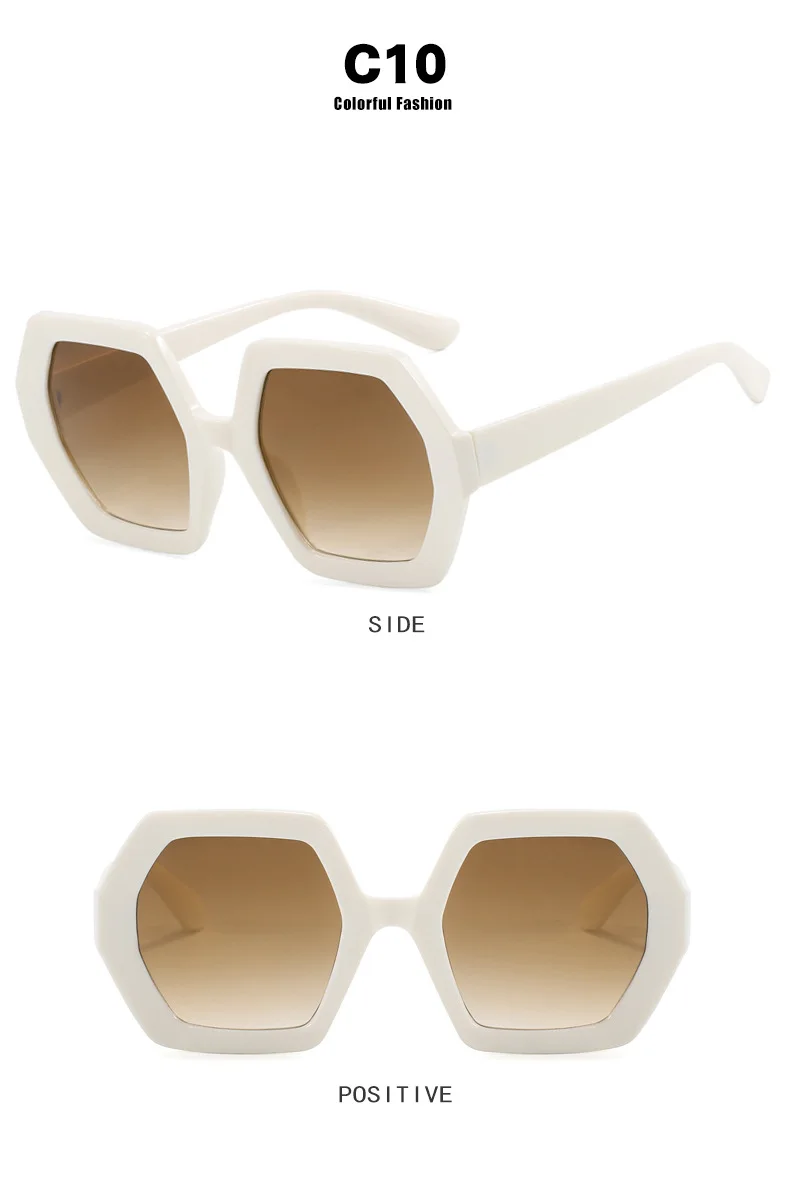 Übergroße polygon gelbe Damen Ssun glasses Mode Vintage große quadratische Sonnenbrille weibliche Luxusmarke Punk Brillen schirme – Detail 14