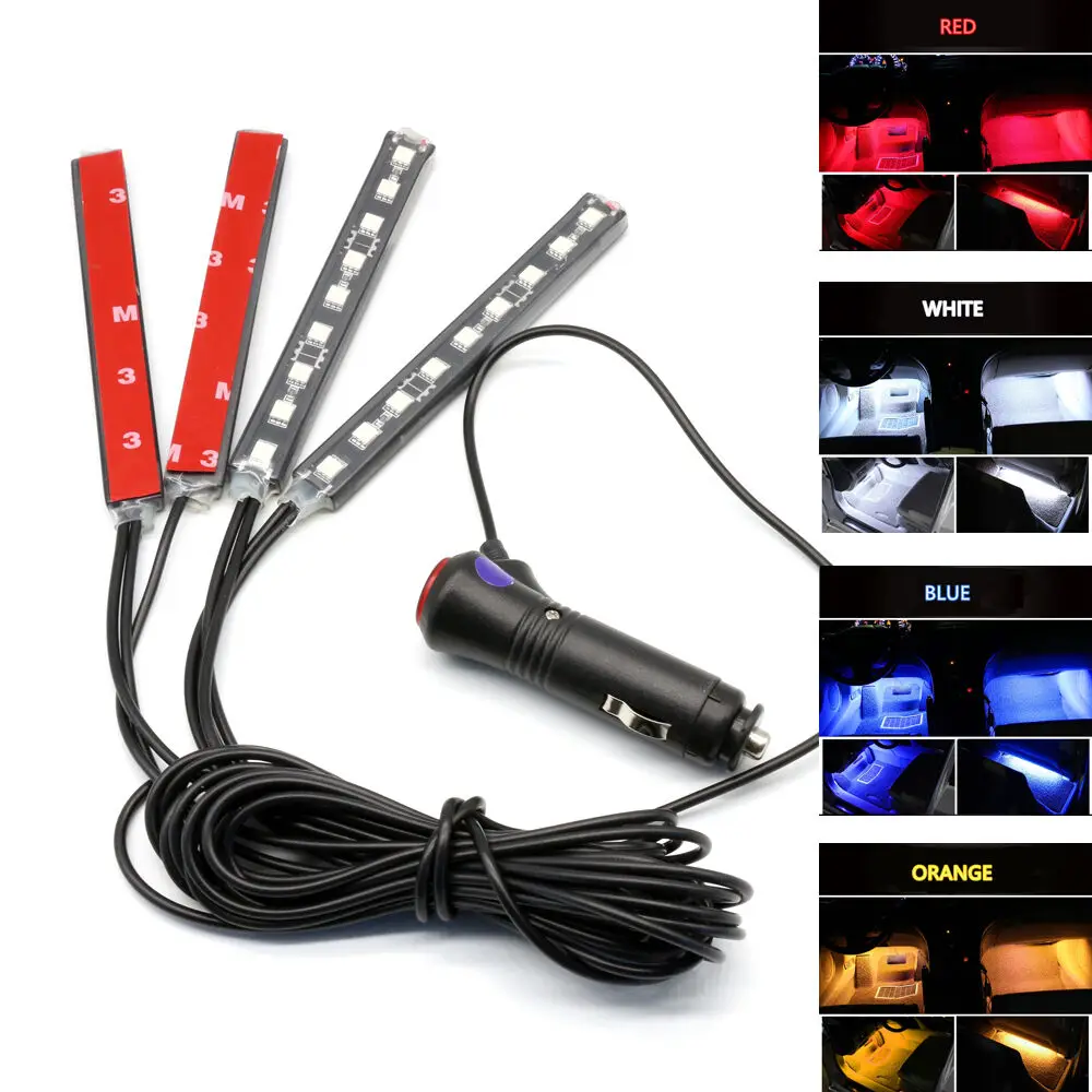 12V RGB LED Strip Light With Remote Control Colorful Glow Car Interior Lamp Universal For Trailers, Trucks, Vans, Buses，SUVs