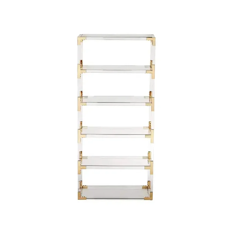 custom.Factory Customized Simple Bookcase Acrylic Storage Rack Bookshelf Stainless Steel Display Rack Living Room Shelf