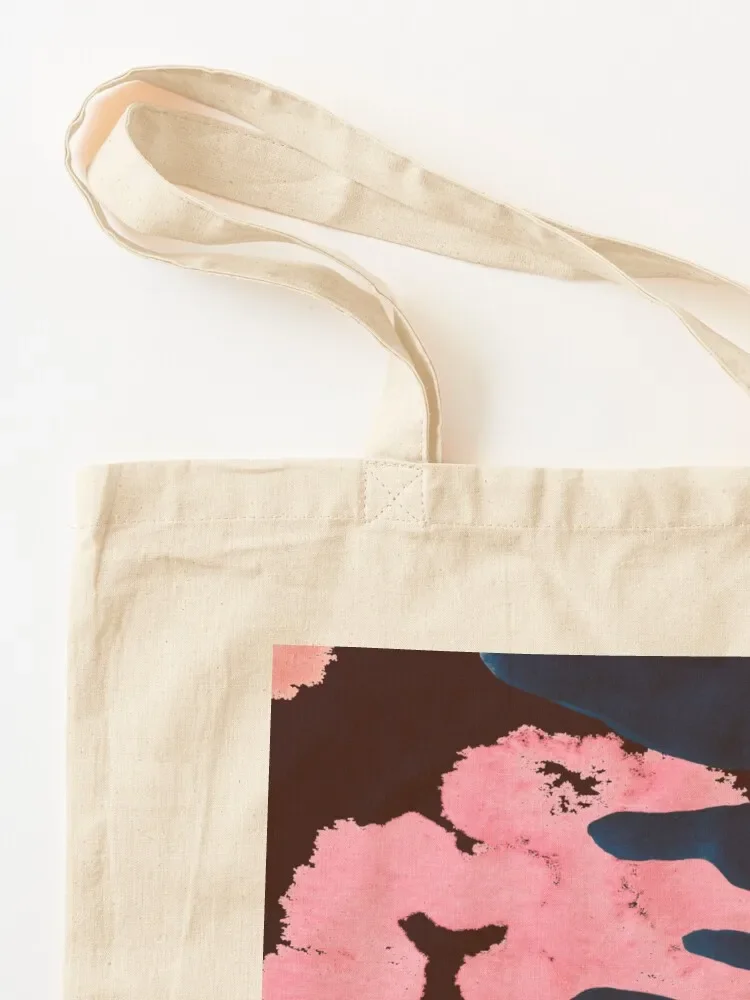 شجرة ألوان مائية زرقاء في غروب الشمس مع خلفية وردية حقيبة حمل حقائب نسائية حقيبة نسائية فاخرة صديقة للبيئة قابلة للطي #3