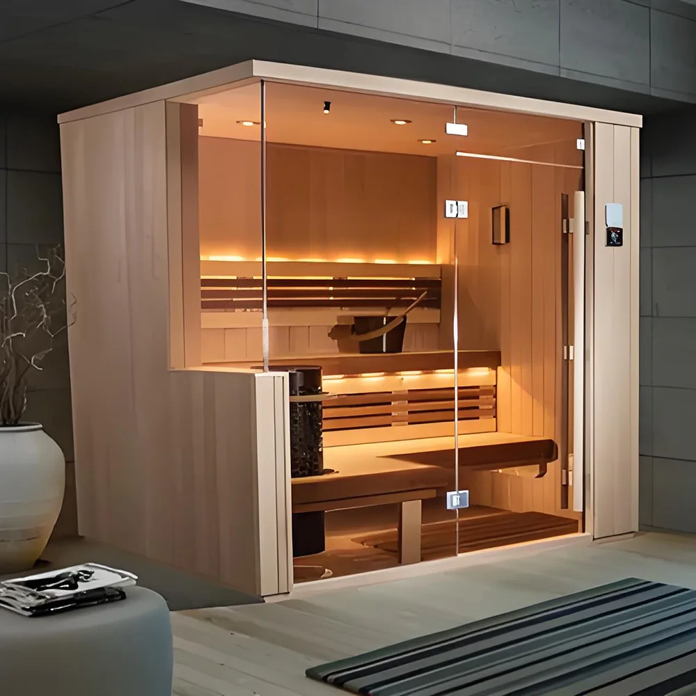 Luxury 2 Person Indoor  Dry  Sauna Rooms Traditional Hybrid Full Spectrum Medical Sauna Manufacturer