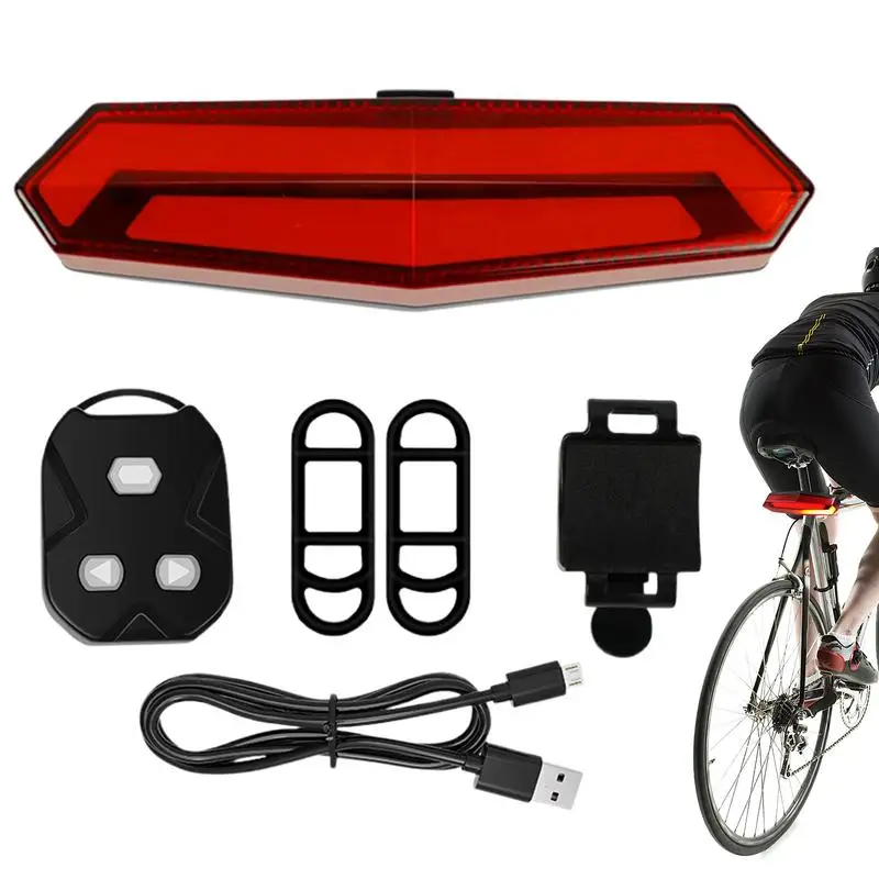 الضوء الخلفي مع إشارات الانعطاف التحكم عن بعد الذكية مقاوم للماء الضوء الخلفي للدراجات قابلة للشحن تحذير السلامة بدوره مصباح الترا #1