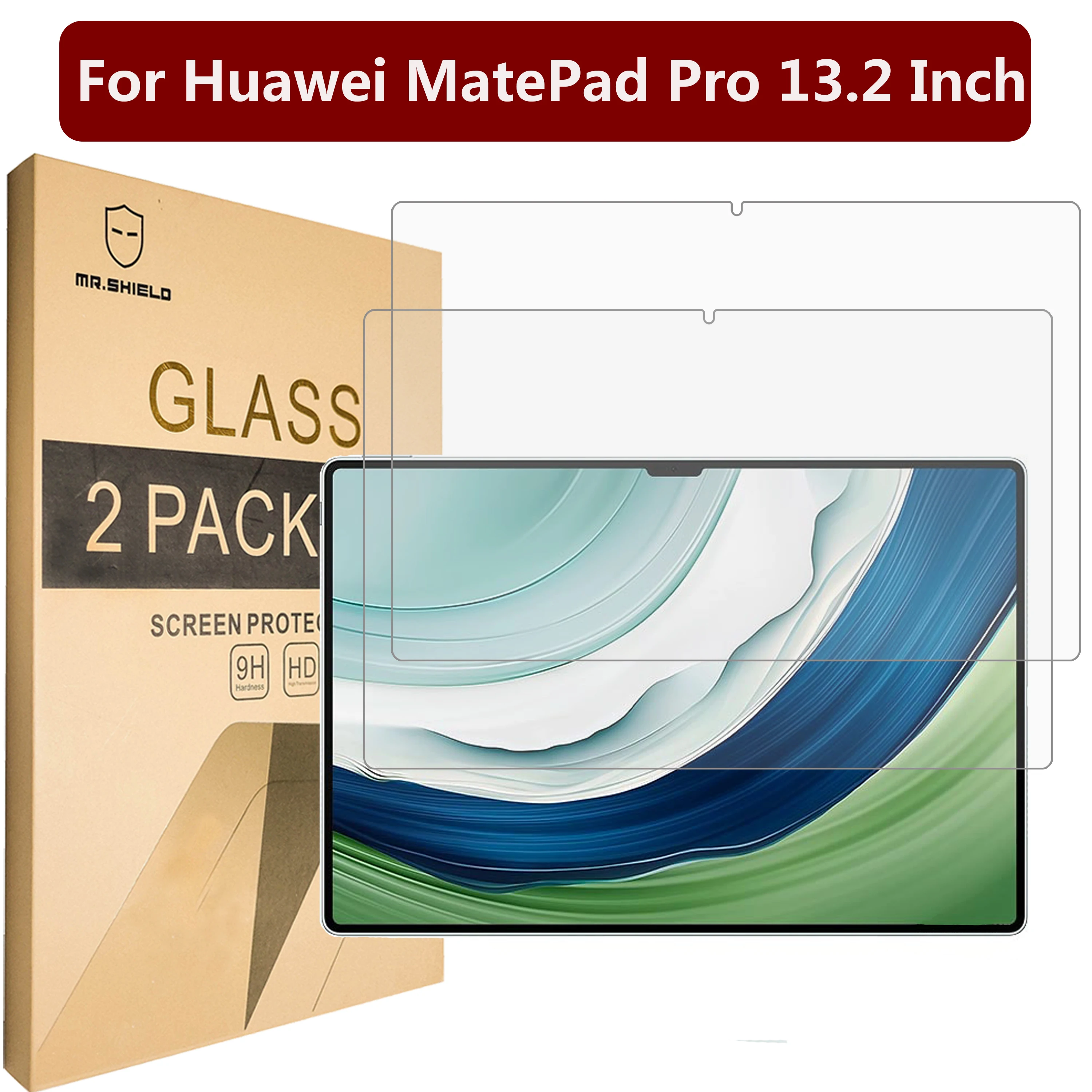 

Mr.Shield [2-PACK] Screen Protector For Huawei MatePad Pro 13.2 Inch [Tempered Glass] [Japan Glass with 9H Hardness]