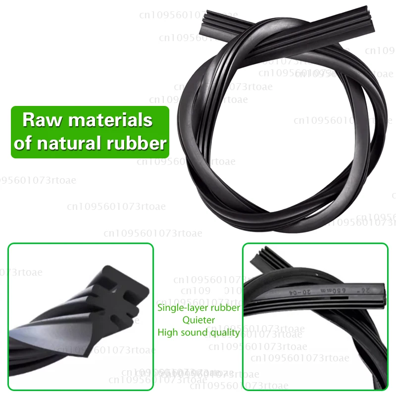Car Windshield Wiper Blades Hook Universal Soft Rubber Frameless Bracketless Car Wipers 14' 16' 17' 18' 19' 20' 21' 22' 24' 26'