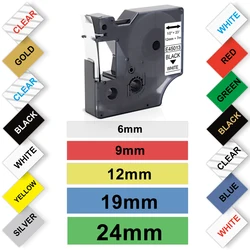 Cinta de etiquetas para impresora Dymo LabelManager, cinta Compatible con Dymo D1 45013 45013 45010 40913 43613 45803, 6/9/12/19/24mm 53713