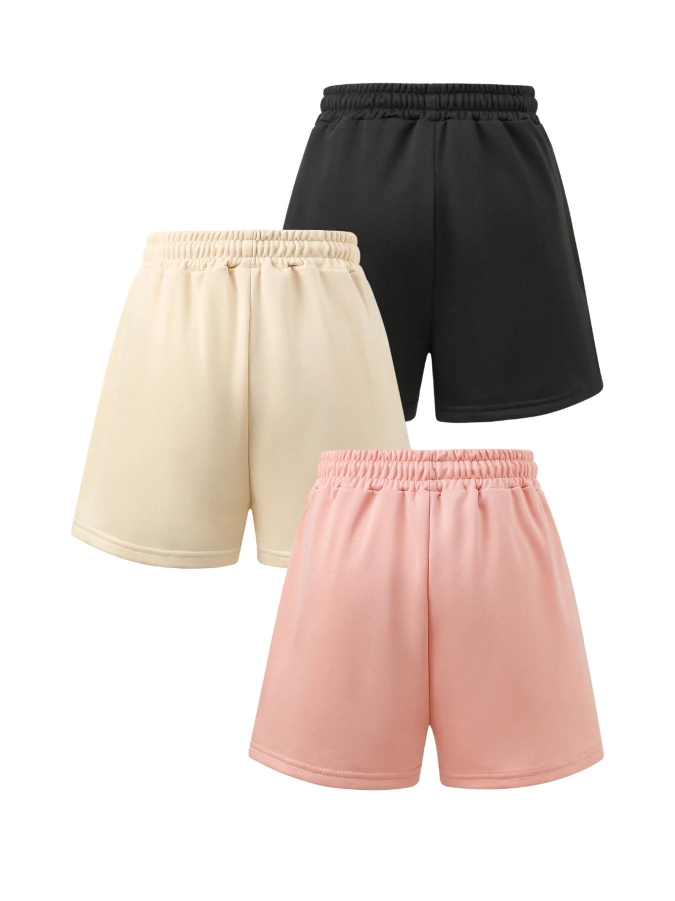 Ensemble de 3 culottes de sport décontractées pour femmes, avec poches et UL, pour le jogging