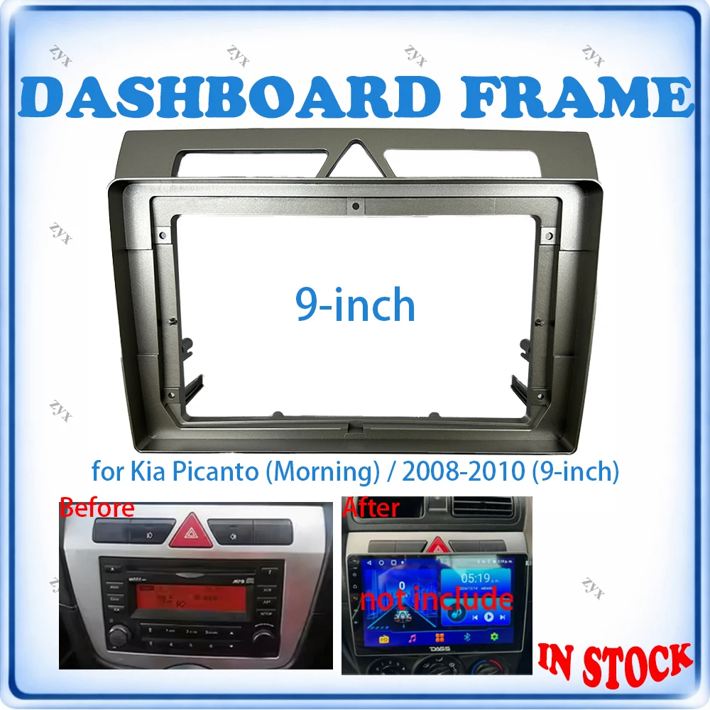 

Car Radio Fascia Frame For Kia Morning Picanto 2008-2010 9 inch Wiring Harness Power Cable Car Accessories Plug & Play