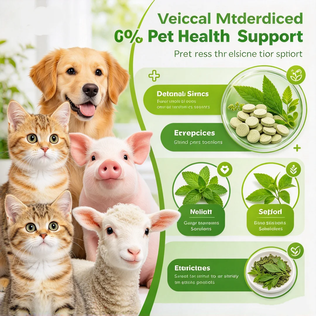 Natural Plant Feed Ingredient Tablets, Animal Health Support For Dogs Cats Pigs Sheep, Help For Roundworms Hookworms Nematodes