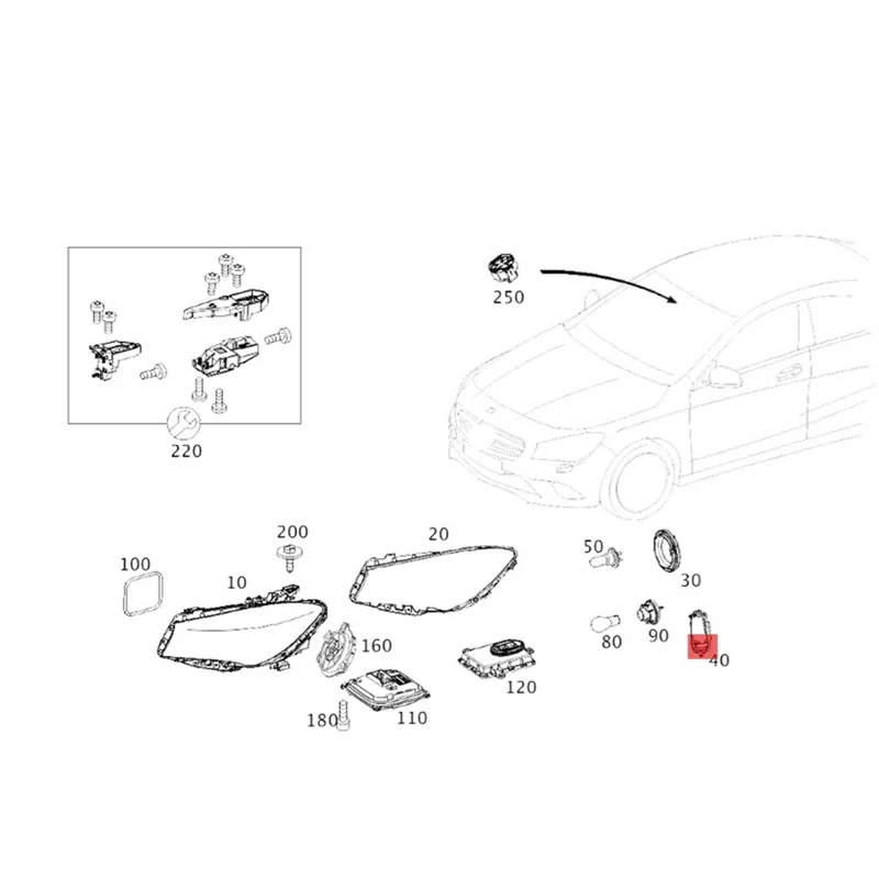 M93K-اليمين العلوي LED وحدة التحكم أجزاء A1769066600 لمرسيدس A-Class W176 CLA C117 12-18 رئيس ضوء مصباح وحدة الإضاءة #6