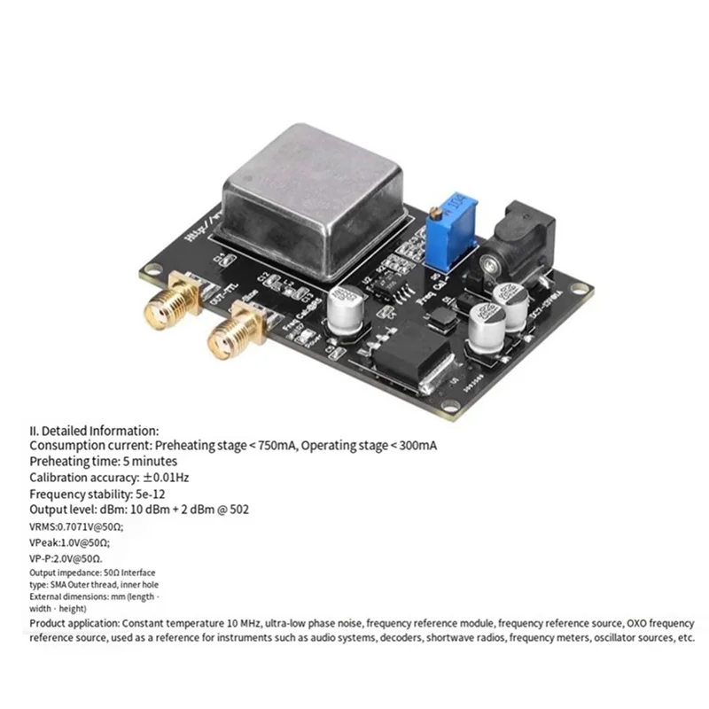 ABAC-10Mhz OCXO Frequency Reference Module Frequency Reference Source Low Phase Noise For Sound System Decoder Frequenc Meter