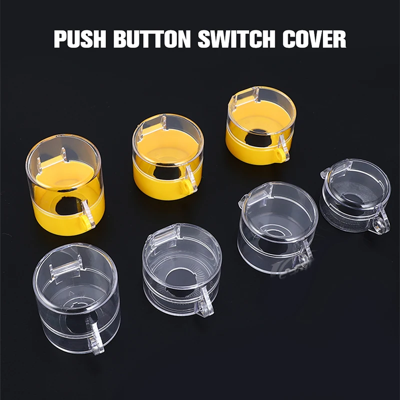 22mm Yellow Emergency Stop Button Protection Cover Button Switch Emergency Mushroom Head Protection Seat Protection Cover Ring