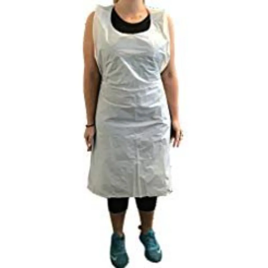 

Одноразовые полиэтиленовые фартуки KingSeal, толщина 24 на 42 дюйма, толщина 0,8 мил, индивидуальная упаковка, белый нагрудник для здравоохранения, общественного питания