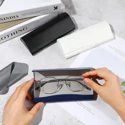 Leather Spectacle Case Pressure-Resistant Eyeglass Case Anti-Pressure Dustproof Glasses Storage Box For Sunglasses