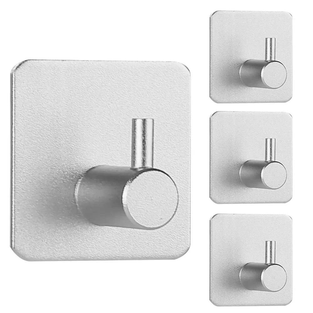 1PC Self Adhesive Wall Hooks Door Key Holder Clothes Coat Hanger Bathroom Towel Holder Kitchen Storage Rack Shelf Bag Organizer