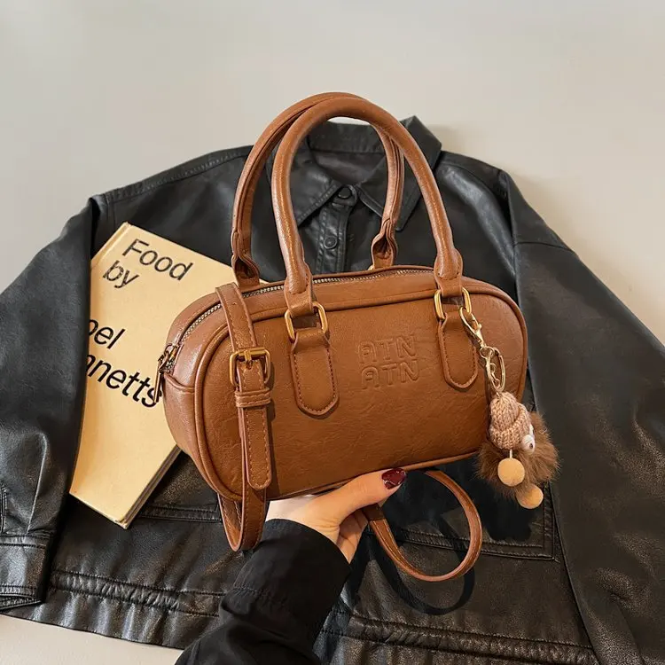 

Faionable Casual Versatile oulder Handbag Pillow Bag without Pendant Simple Design Polyester Zipper Closure Daily Use