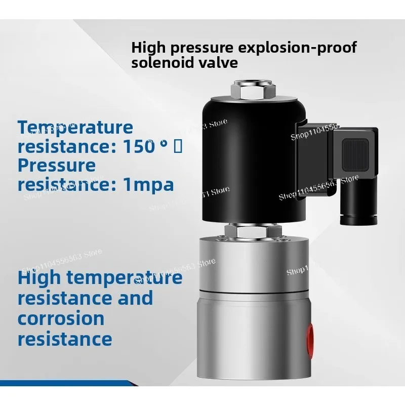 304 Stainless Steel Explosion-Proof Solenoid Valve – DC24V High Pressure (10-60MPa) for Gas & Water, High Temperature Resistant