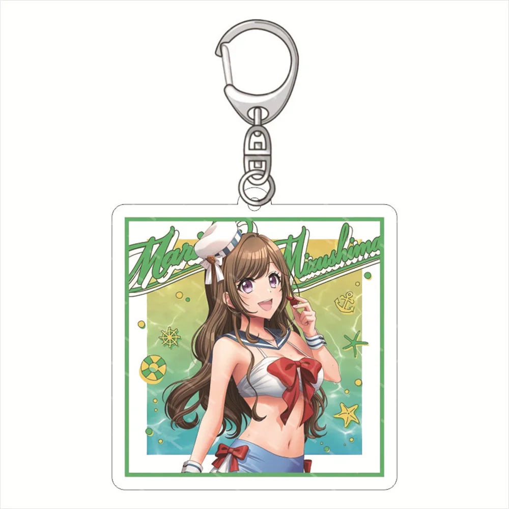 Брелок для ключей с аниме D4DJ Groovy Mix для мужчин, кольцо для ключей Aimoto Rinku, акриловый, для женщин, подвеска тогсу Рей, подарок для девушек