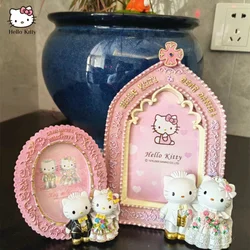 Sanrio Hello Kitty Pumpkin Carriage Resin Photo Frame Cartoon Posters Hanger Anime Decoration Desktop Ornaments Crafts ModelGife