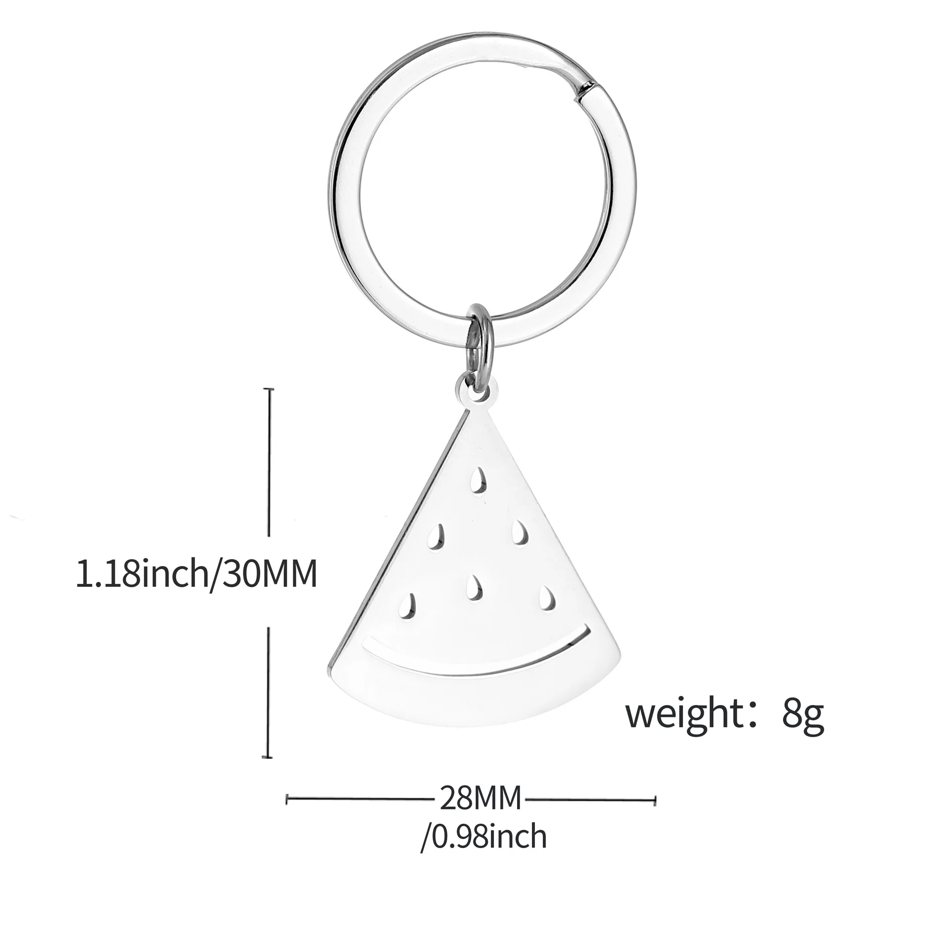 Cute Simple Fruit Stainless Steel Keychain Student Bag Pendant Gift for Children's Best Friends Wholesale