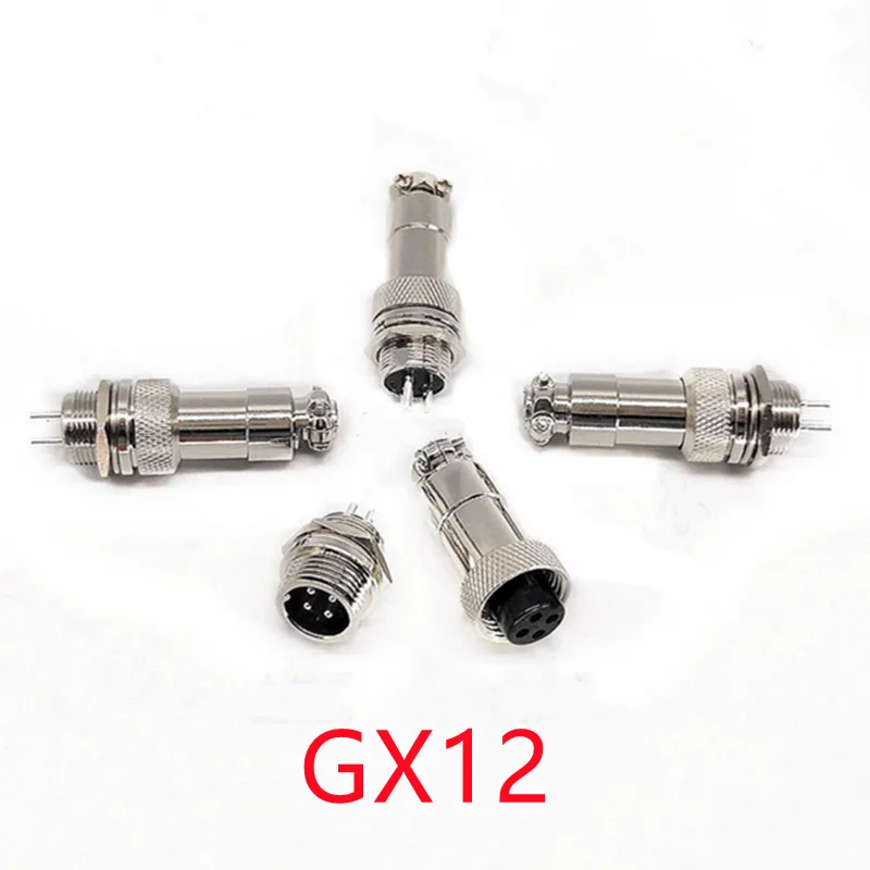 1set GX12 Aviation Circular Connector 2/3/4/5/6P Fixed Terminal Block Mobile Docking Type Female & Male Electric Wire Connector