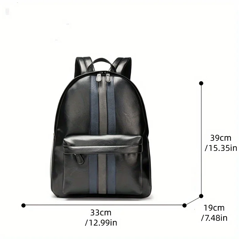 New Design Fashion Men Backpack PU  Laptop Backpack Schoolbag Back Bag Pack Male Travel Bags Large