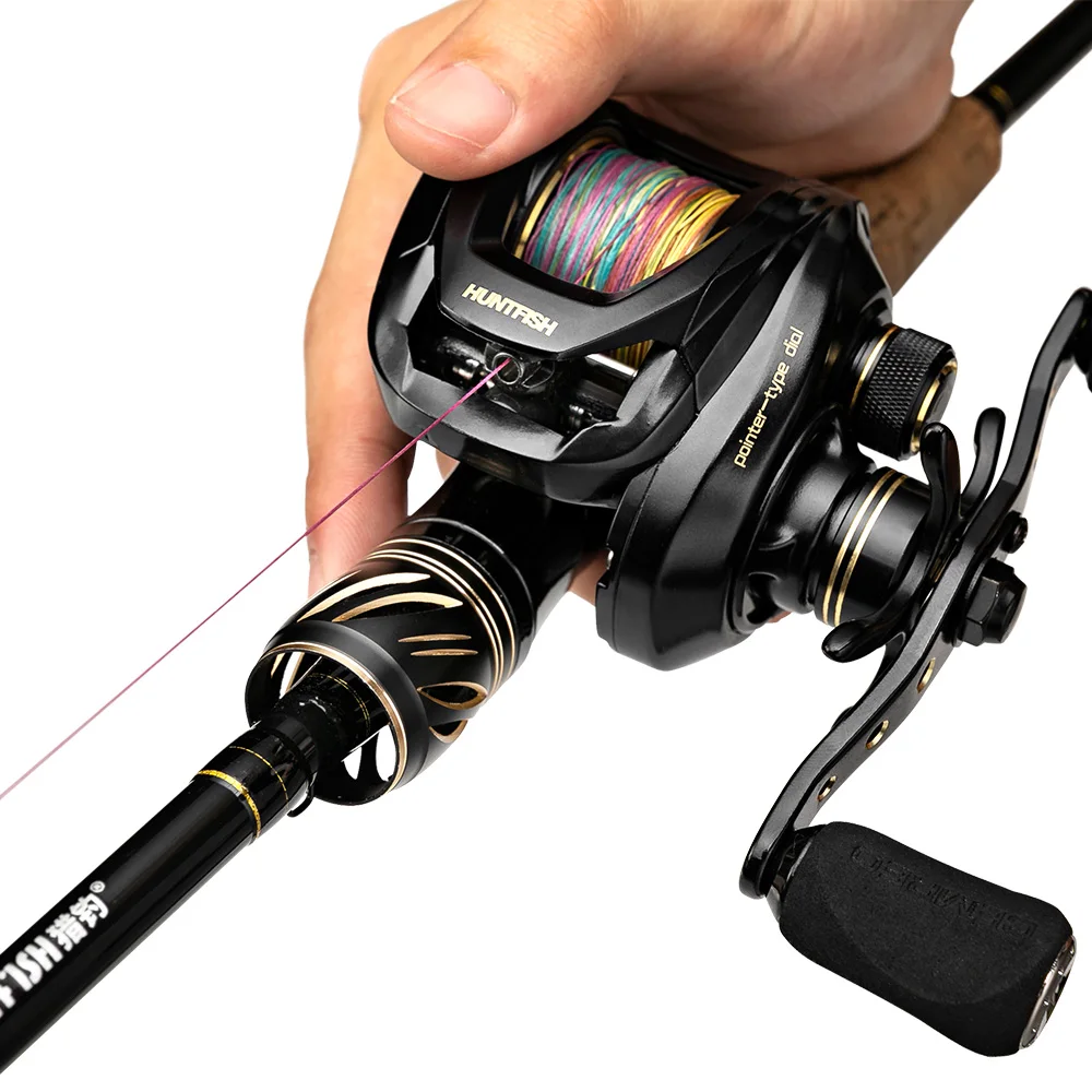 Casting&Rotary Fishing Rod and Reel Combo - 2.1/2M,Bait Casting Reel - for Bass, Travel Use - Portable, Durable,High Performance