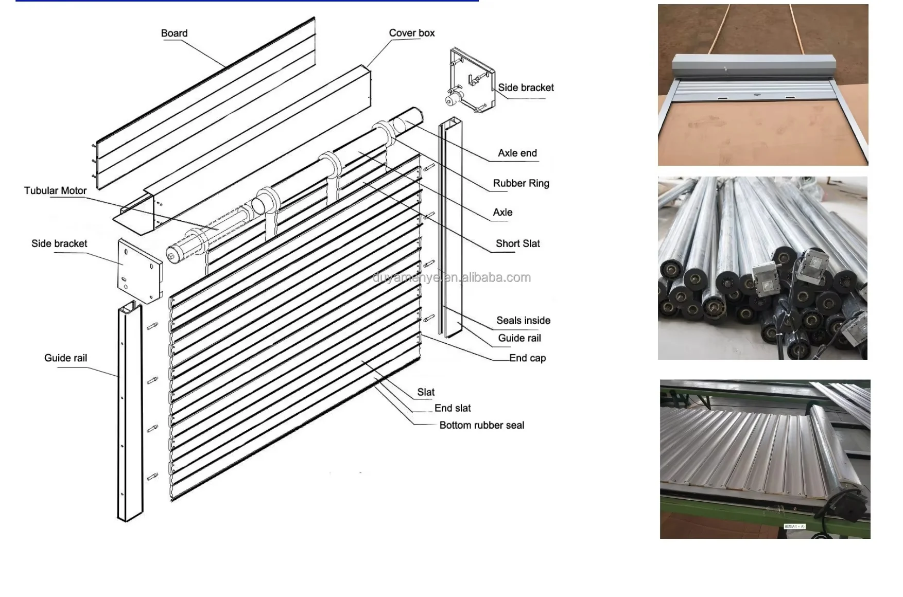 Heavy Duty Aluminum Alloy Roller Shutter Door Anti-theft Remote Control Electric Waterproof Wind Rust Resistant Villa Warehouse