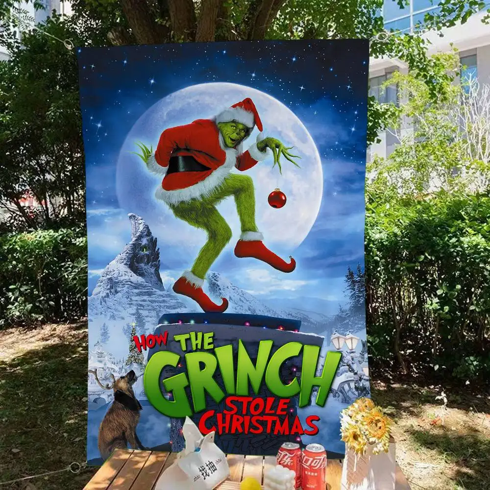 How The G-Grinch S-Stole Christmas Large Size Shop Art Promotion Advertising Booth Flag Hanging Banners