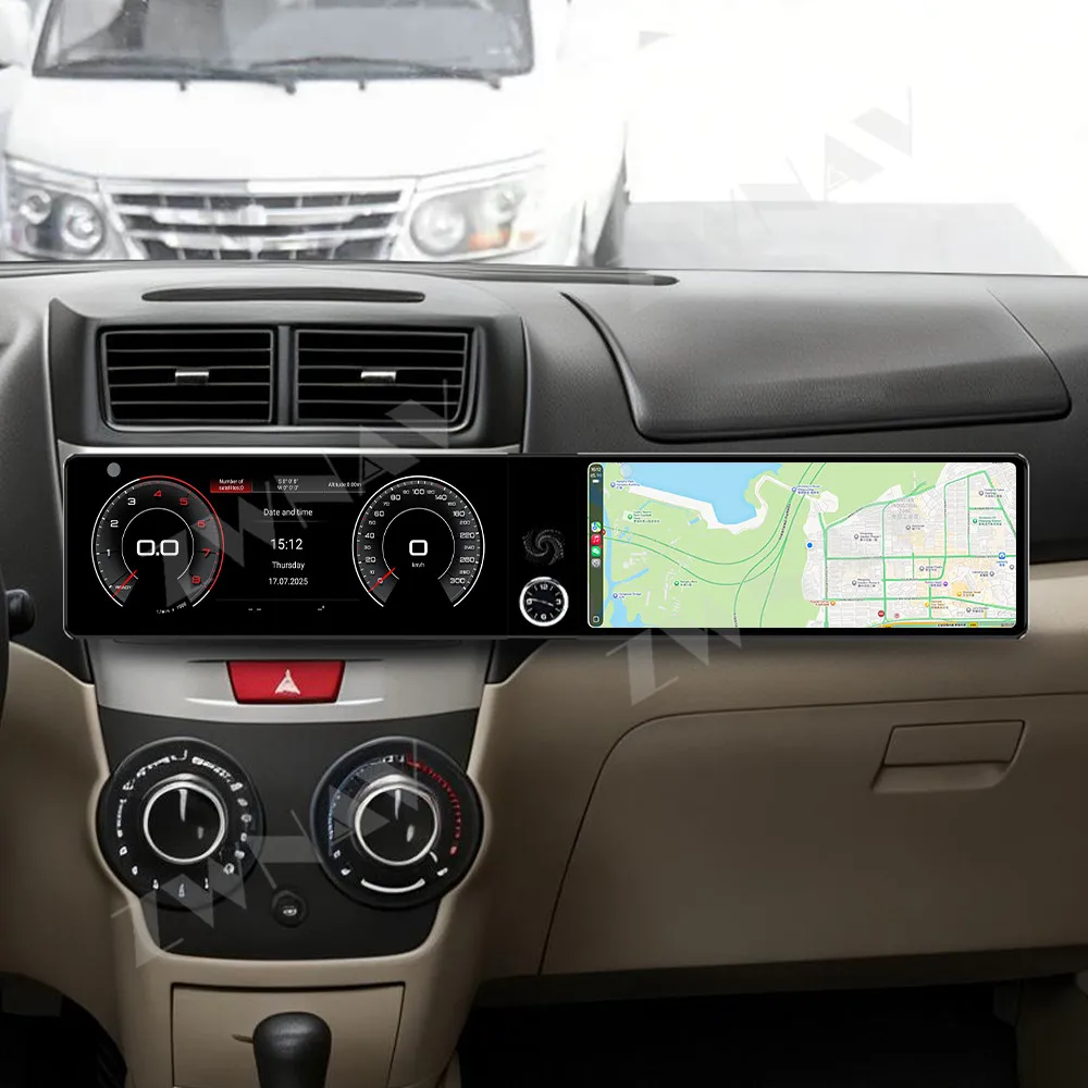 Para Toyota Avanza 2004-2012, Player Multimídia GPS para Carro com Tela Dupla HD de 12.3" Android 13, Acessórios para Interior de Carro