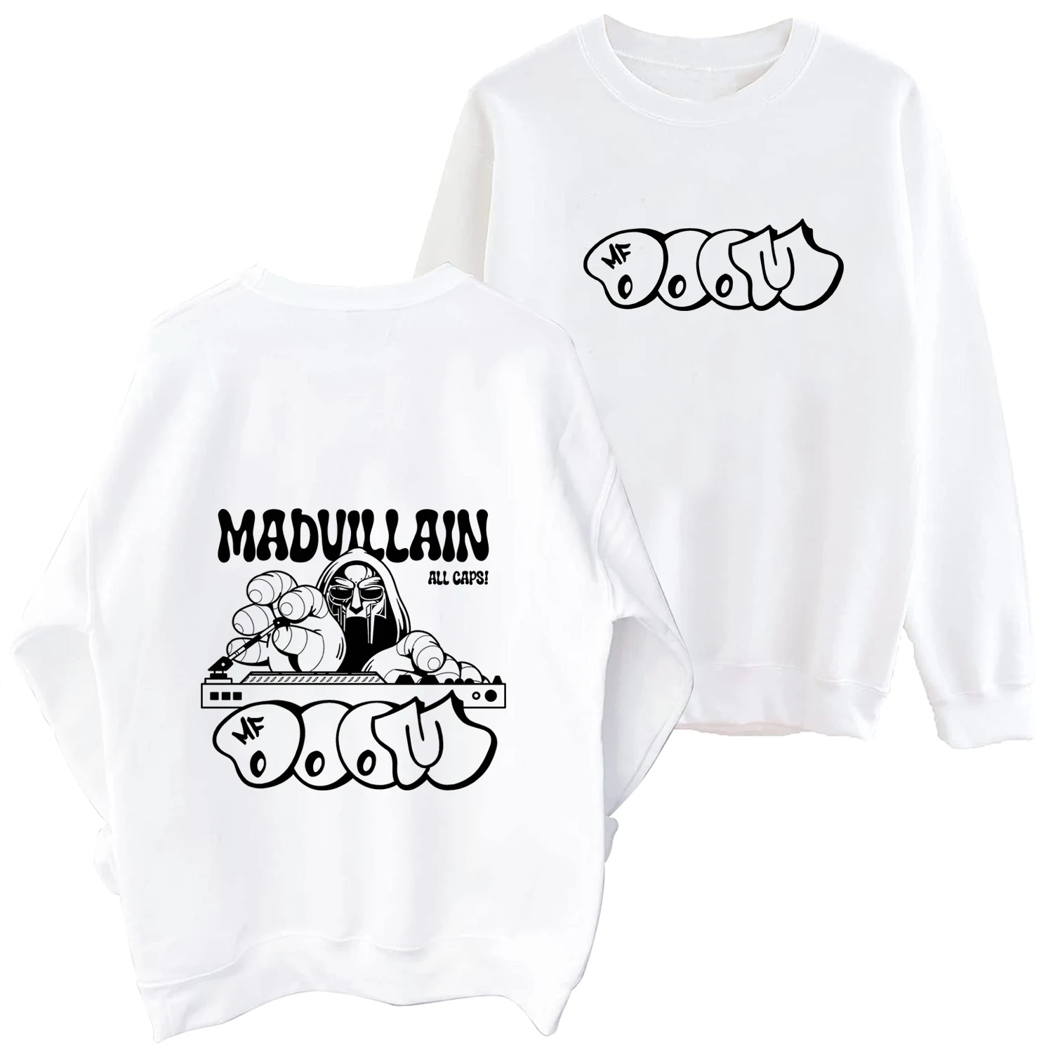 MF Doom Madvillainy All Caps 2024 Music Fans Gift Long Sleeve Autumn Regular Sweatshirt Casual O-Neck Hoodie Printing Unisex