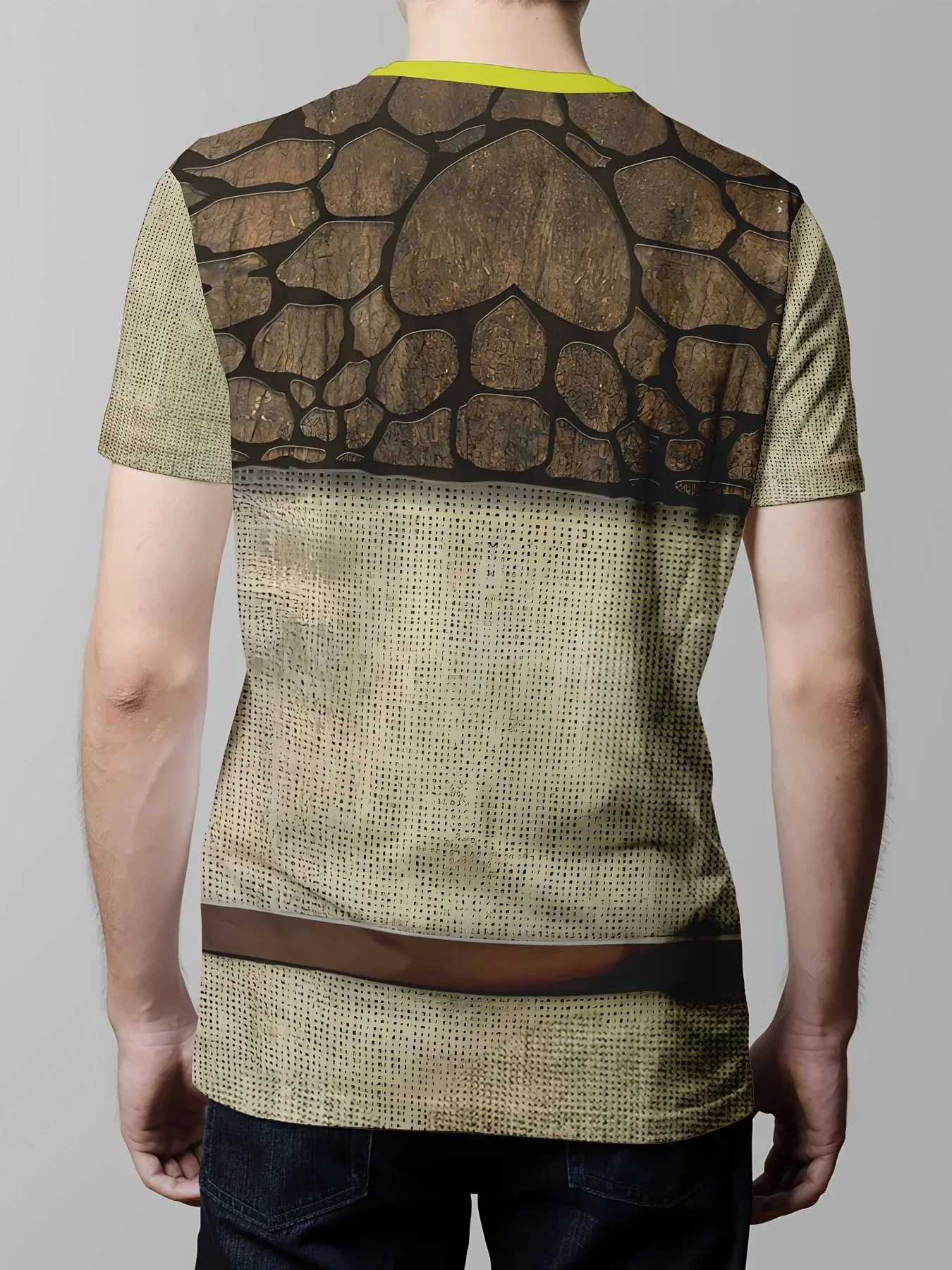 Unisex Medieval Knight Armor 3D Print T-shirt,Vintage Faux Harness Belt Pattern Short Sleeve Top,Cosplay Party Streetwear